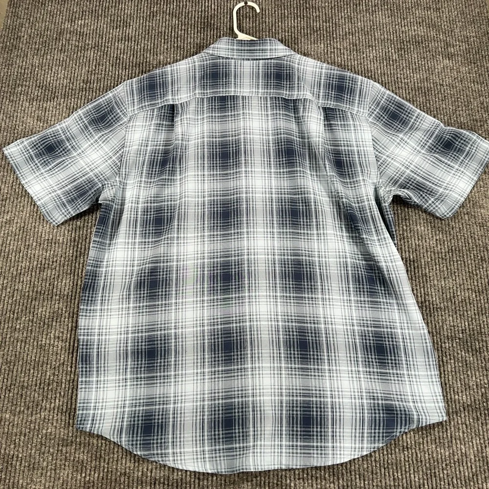 Orvis Shirt Mens Large Blue Plaid Short Sleeve Button Up‎ Performance Outdoor